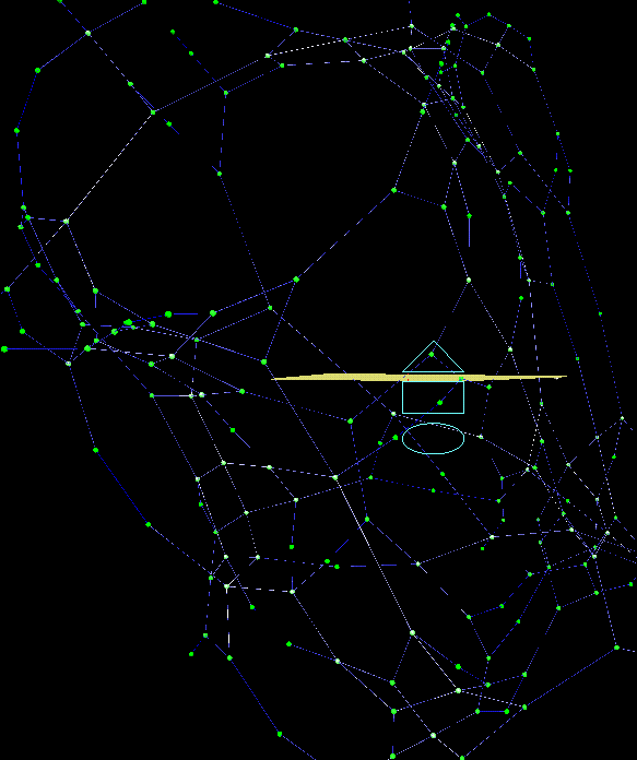 The figure shows a three-dimensional network of nodes and links with a seemingly random structure.
